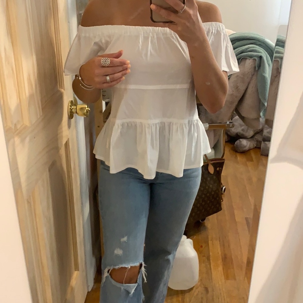 Peplum off the shoulder top